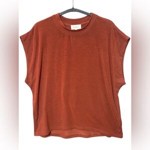 Bohme Oversized Boxy Top Medium Rust Crew Neck Stretch Tee